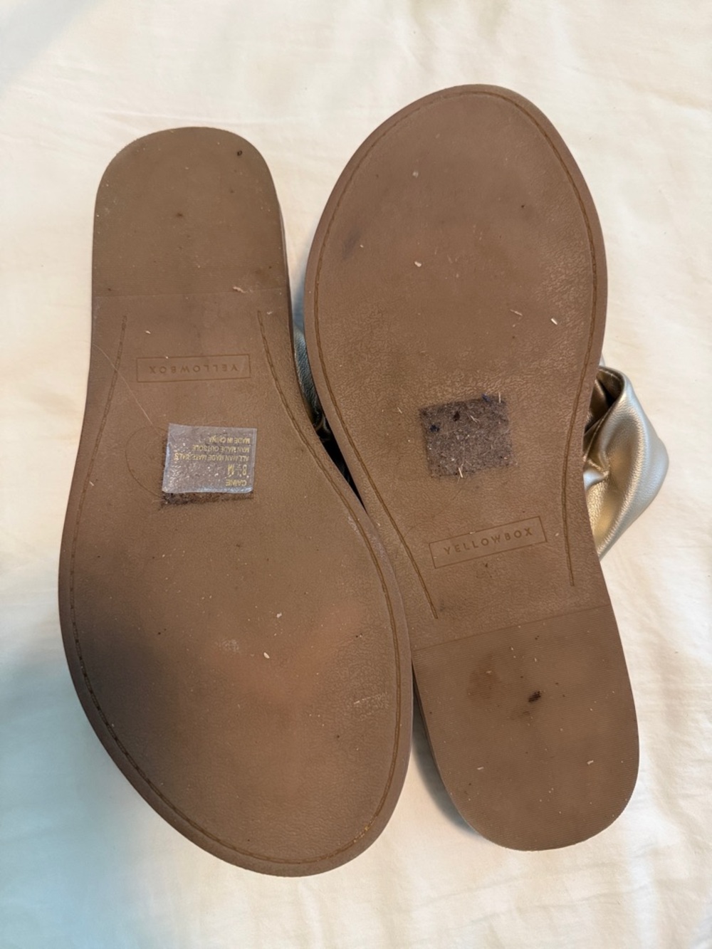 Yellow Box Metallic Silver Knot Toe Thong Sandals - Picture 2 of 3